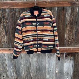90’s - Native American Tradition by Allen Wah - Southwestern Bomber Jacket - M
